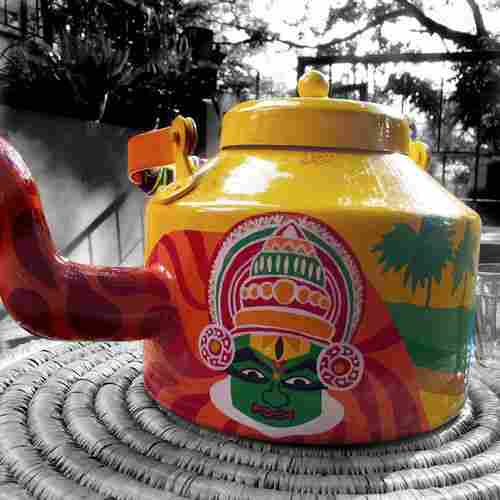 Hand Painted Kettle with Kerala Motifs