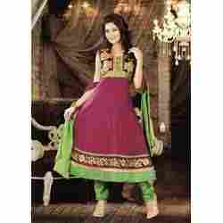Embroidered Cotton Churidar Suit