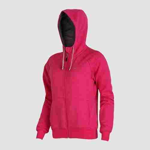 Sweatshirt Zipper For Winter - Pink - XS