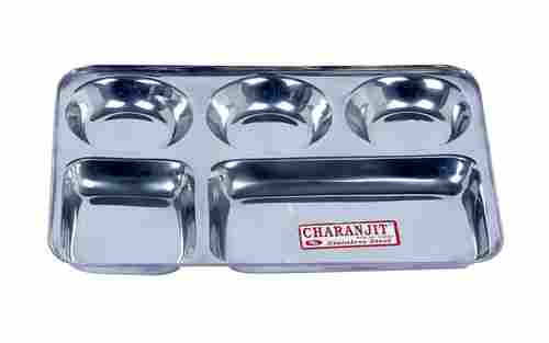 Stainless Steel Compartment Food Plate