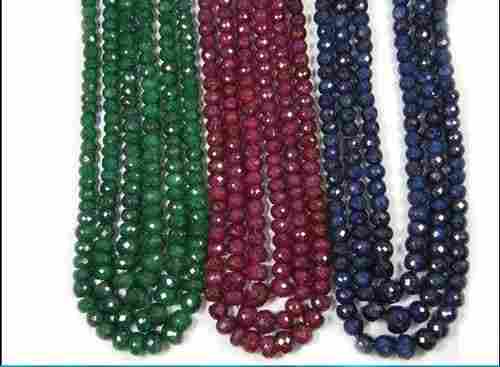 Ruby Panna And Neelam Beaded Necklace