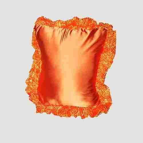 Fur Satin Throw Orange Color Pillow