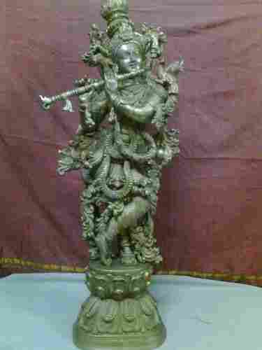 Brass Radhe Krishna Statue With Wonderful Ornamental Works