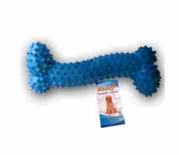 Fekrix Dog Toy Curvy Bone With Spike Blue Small