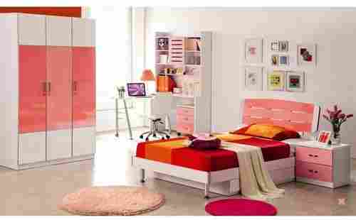Glossy Pink Wardrobe Bed