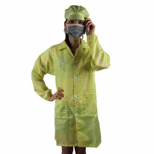Customized Yellow Breathable Antistatic Cleanroom Coats for Laborat