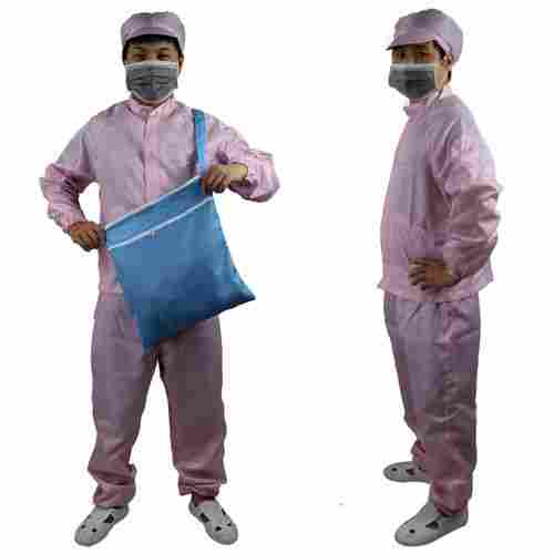 Lightweight Breathable Antistatic Safety Coveralls for Class 100 Cleanroom