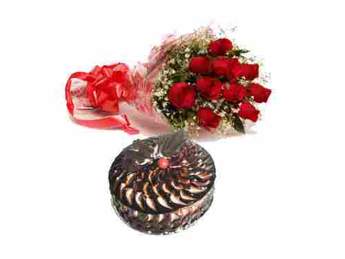 Choco-Cake and Roses Galore Combo