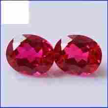 Oval Shape Synthetic Ruby Gemstone