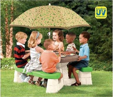 Naturally Playful Picnic Table With Umbrella