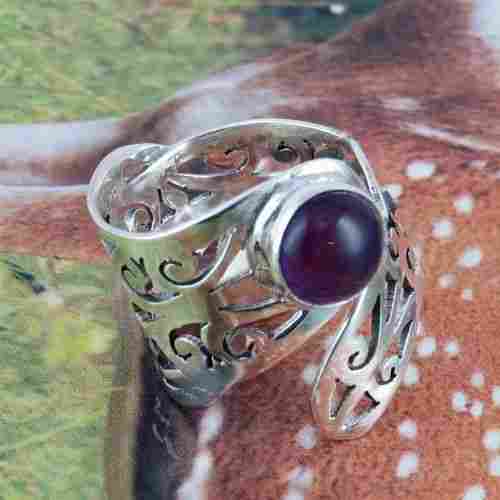 Energy Flowing In Your Home Amethyst 925 Sterling Silver Rings