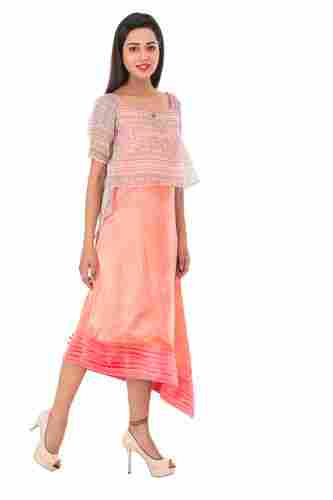 Ladies Designer Gown With Ponchu