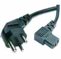 Power Cord With Moulded 3 Pin Plug With Right Angled Connector