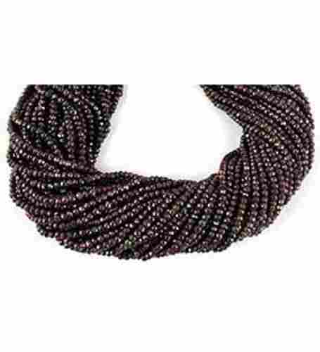 Black Spinel Pink Coated Faceted Rondelle Beads