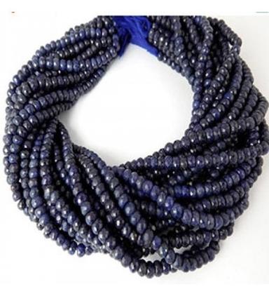 Dyed Blue Sapphire Corundum 5Mm Rondelle Faceted Beads