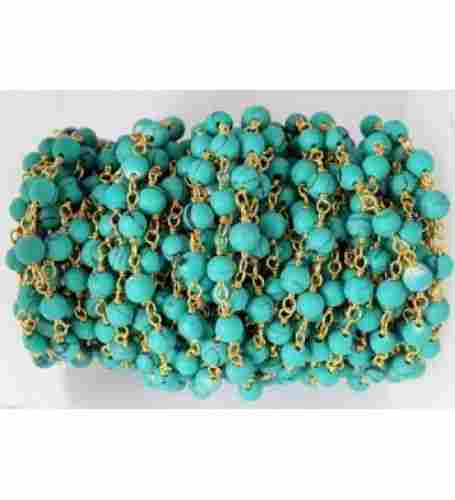 Green Turquoise Smooth Rosary Beaded Chain