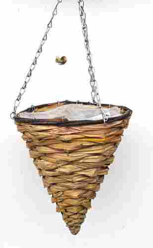 Conical Shape Rattan Basket Planter