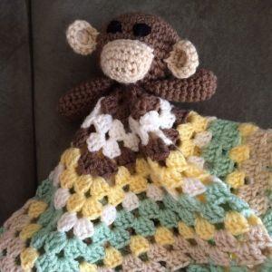 Monkey Stuffed Crochet Lovey