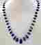 Aceted Lapis Gemstone Drops Strand Necklace Beads