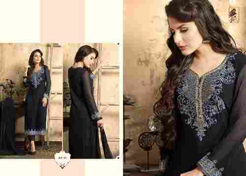 Arzoo Ladies Georgette Embroidery Straight Suit