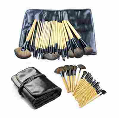 24pcs Bamboo Handle Professional Makeup Brushes Set With Pouch Bag Case