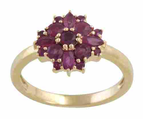 Unique Design Girl Fashion 9 Kt Yellow Gold Ruby Gemstone Engagement Wedding Ring