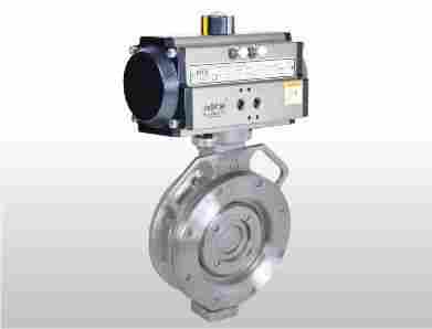 Pneumatic Rotary Actuator Operated Triple Off Set Butterfly Valve