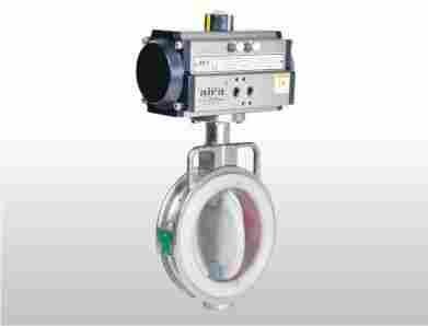 Rotary Actuator Operated FEP PFA Lined Butterfly Valve