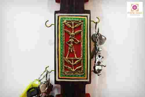 Dhokra Craft and Warli Painting Sheesham Wood Key holder
