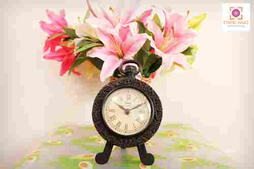 Wooden Floral Table Clock