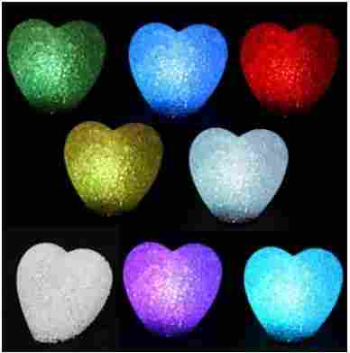Color Changing Crystal LED Heart Candle
