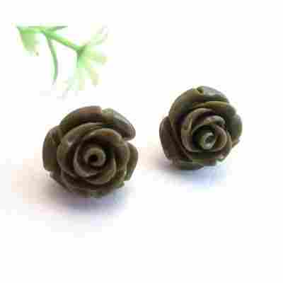Coral Rose Earring Green
