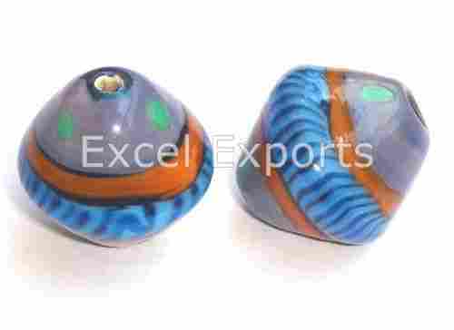 Barrel Shaped Fancy Glass Beads