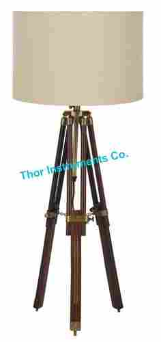 Dark Wood Tripod Table Lamp