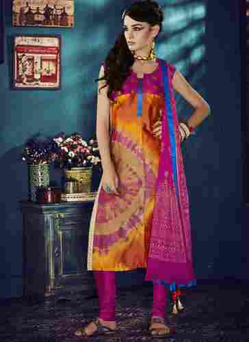 Silk Heritage Orange and Pink Cotton Silk Salwar Suit