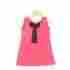 Pink Sleeveless A Line Black Bow Dress