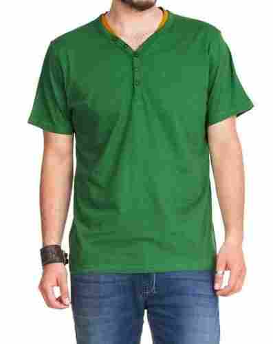 Green Solid Half Sleeves T-Shirt