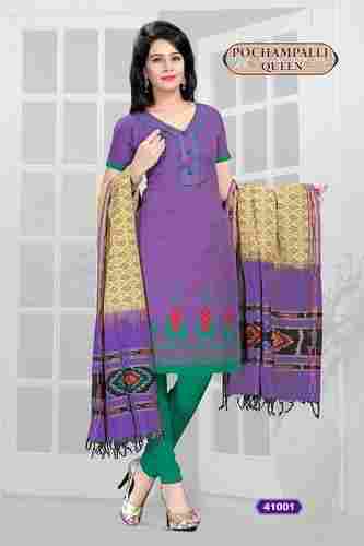 Purple Pochampalli Salwar Suit
