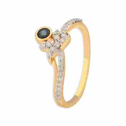 Yellow Gold Diamond Sapphire Finger Ring