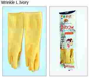 Wrinkle Rubber Ivory Gloves (L)
