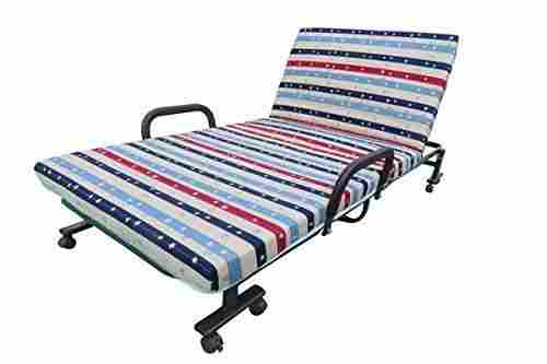 Folding Adjustable Bed With Mattress & Wheels
