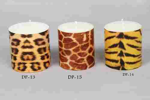 Animal Print Designer Pillar Candle