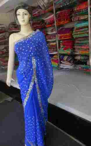 Blue Fashionable Zari Saree