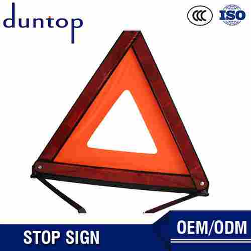 Orange Plastic Road Safety Triangle Warning Stops Sign