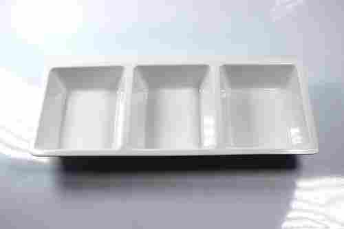 14.5'' And 18" Oblong Three Section Melamine Tray