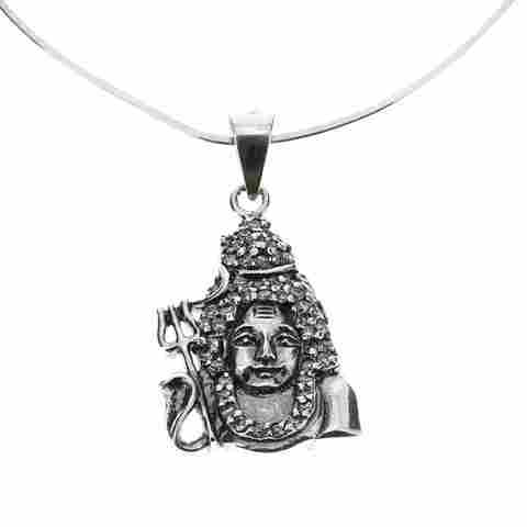 Amulet Pendant Shiva Necklace Hindu Jewelry Indian Silver