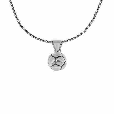 Football Amulet Pendant And Chain Silver Jewellery