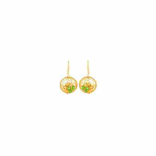 Yellow Gold Crome Hoop Earrings