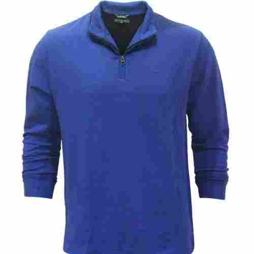 Blue Color High Neck Full Sleeves T Shirt