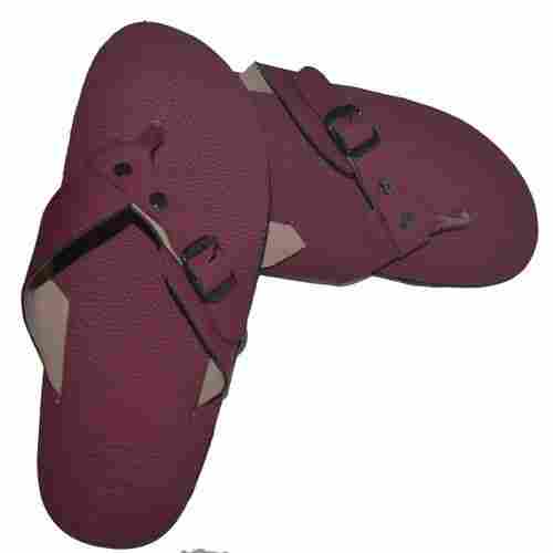 Cherry Color Leather Look Sandal